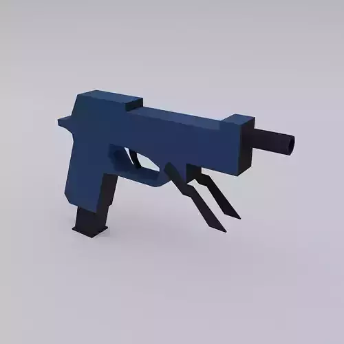 Beretta 93R machine pistol gun  Low-poly 3D model