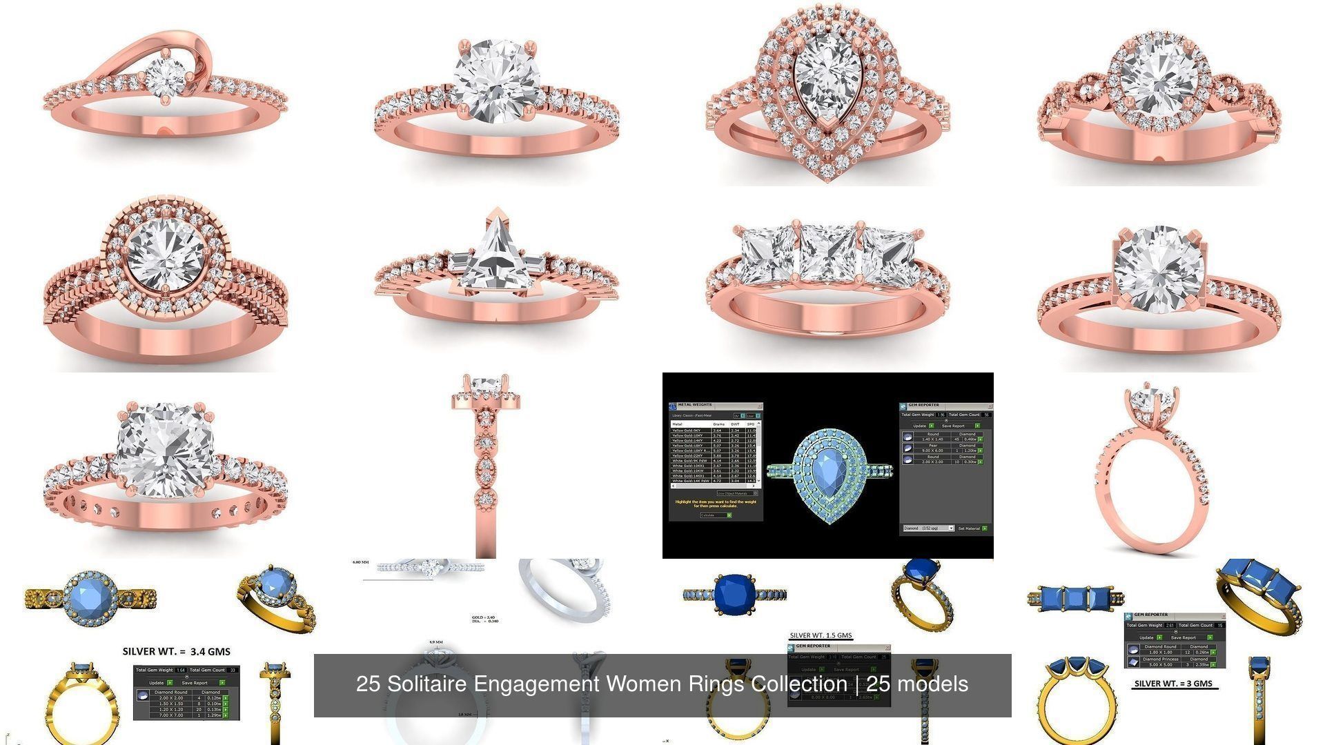 25 Solitaire Engagement Women Rings Collection _3