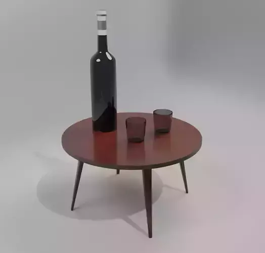 Table glasses and bottle