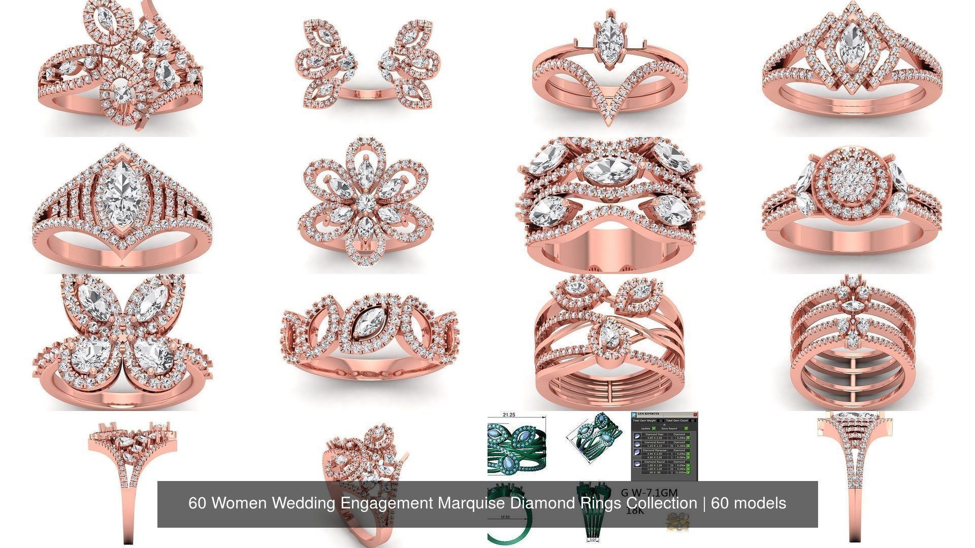 60 Women Wedding Engagement Marquise Diamond Rings Collection _6