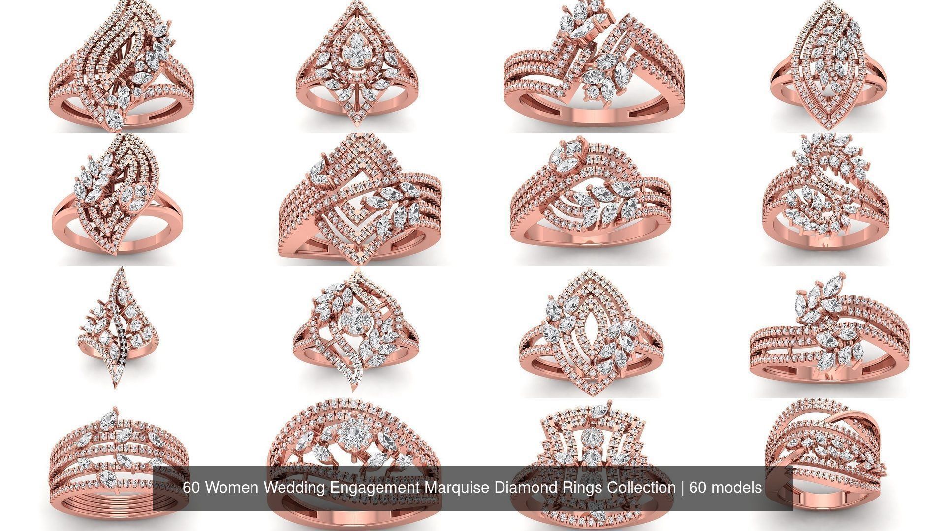 60 Women Wedding Engagement Marquise Diamond Rings Collection _4
