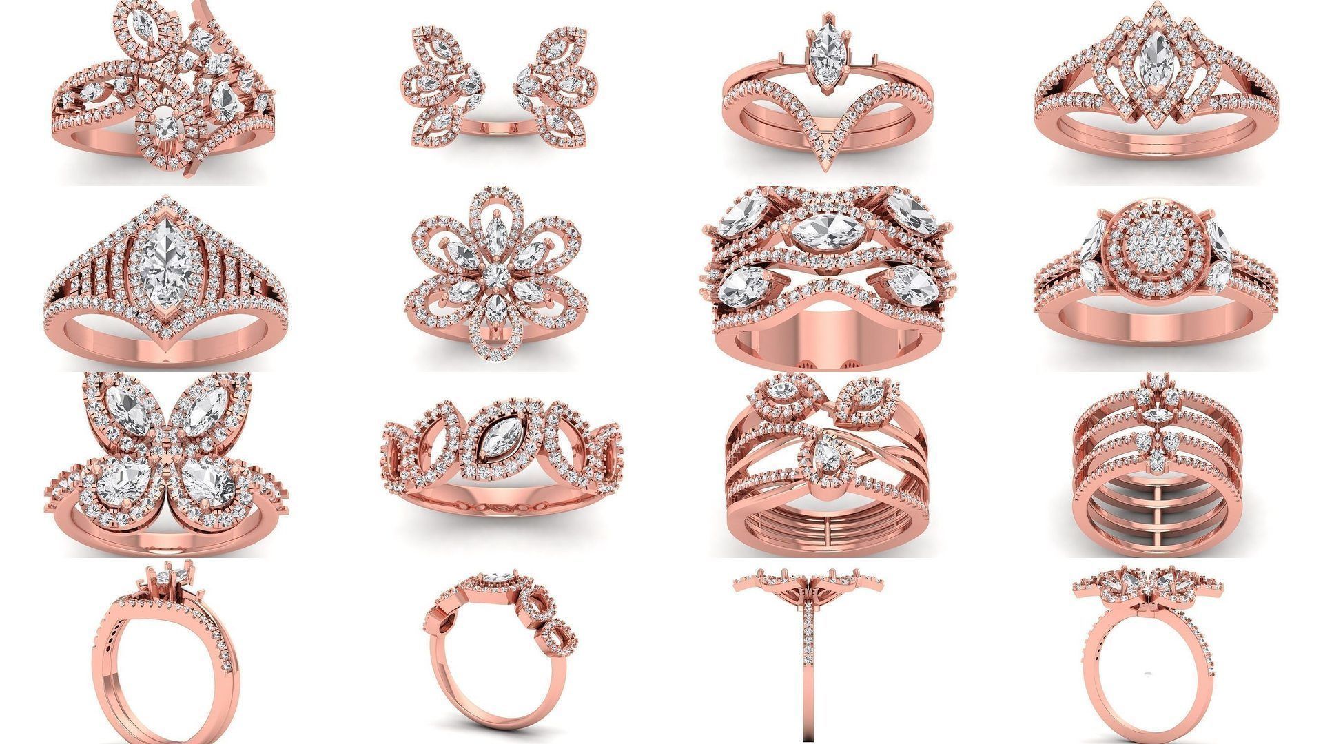 60 Women Wedding Engagement Marquise Diamond Rings Collection _8