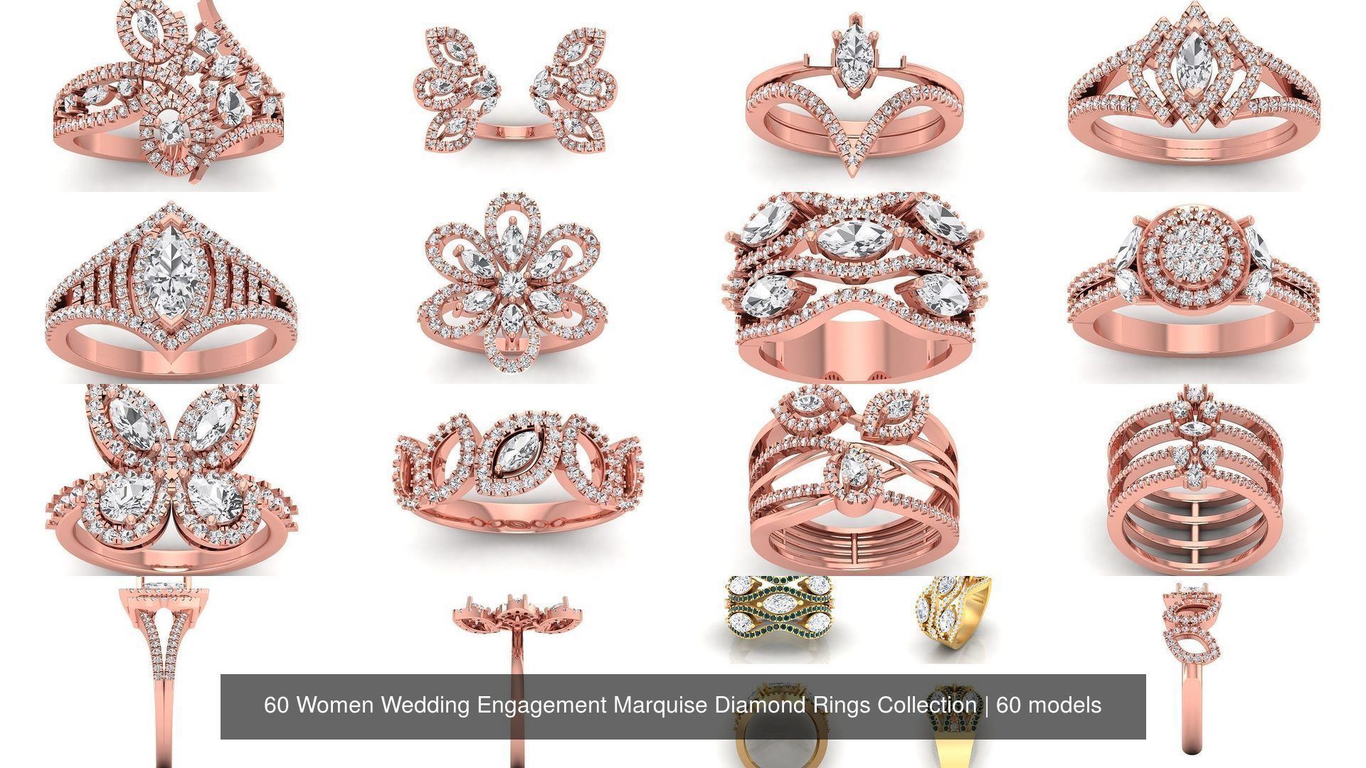 60 Women Wedding Engagement Marquise Diamond Rings Collection _9