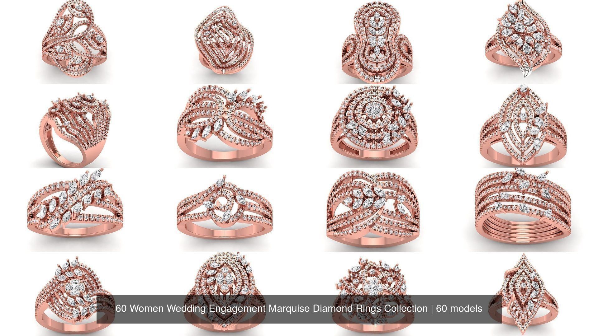 60 Women Wedding Engagement Marquise Diamond Rings Collection _3