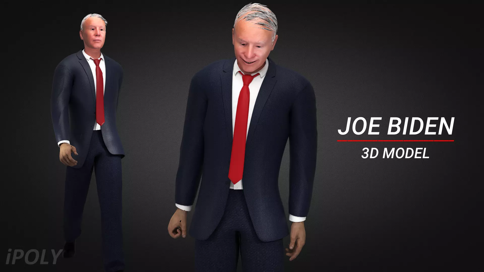 Joe Biden President of the United States Low-poly 3D model_0