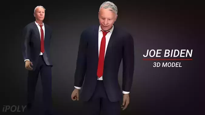 Joe Biden President of the United States Low-poly 3D model