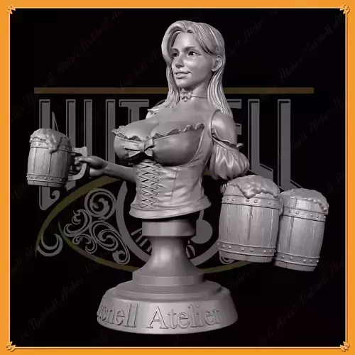 Nutshell Atelier - Barmaid Bust - NSFW 3D print model