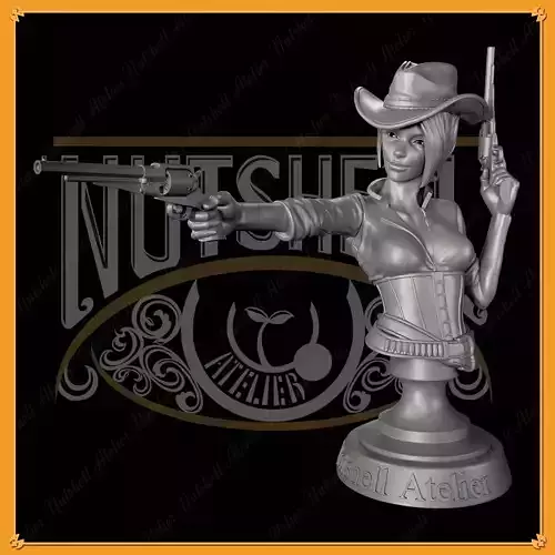Nutshell Atelier - Gunslinger 02 Bust - NSFW 3D print model