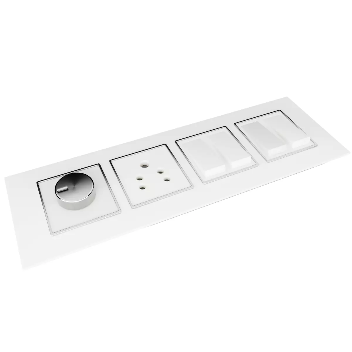 Chrome Knob Switch Board 3D model_0