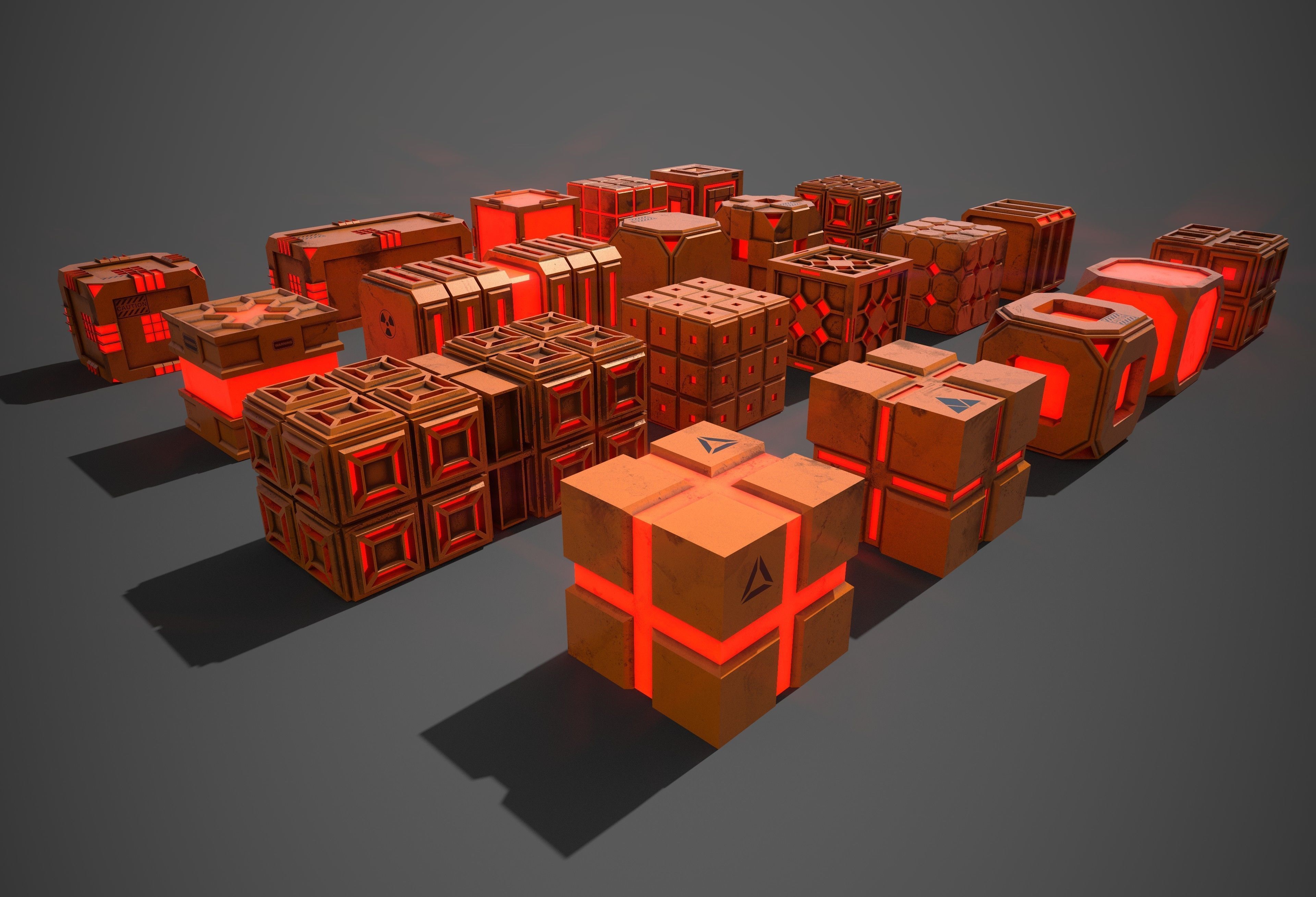 Sic-Fi Box Collection Plastic Low-poly 3D model_2