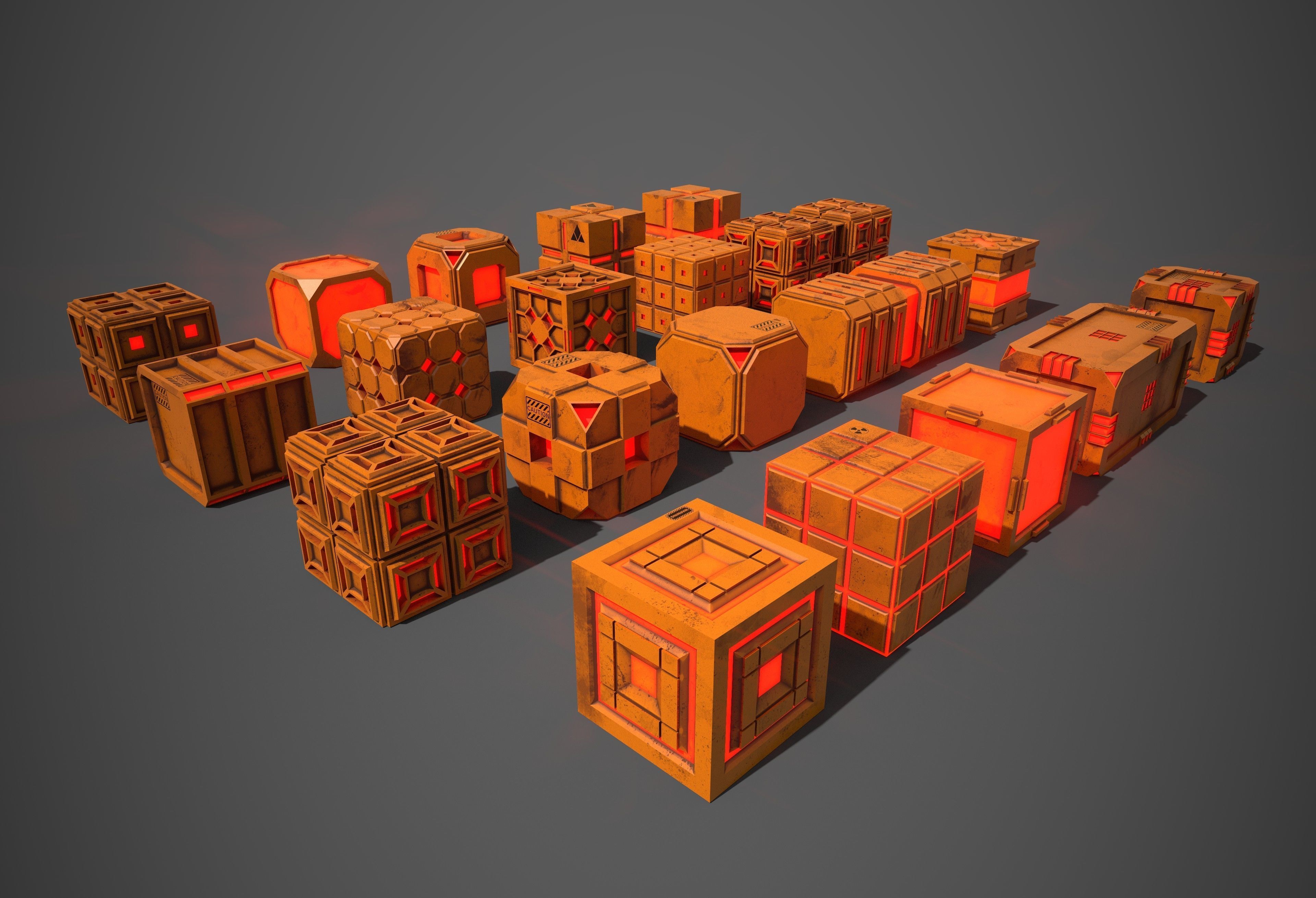 Sic-Fi Box Collection Plastic Low-poly 3D model_5