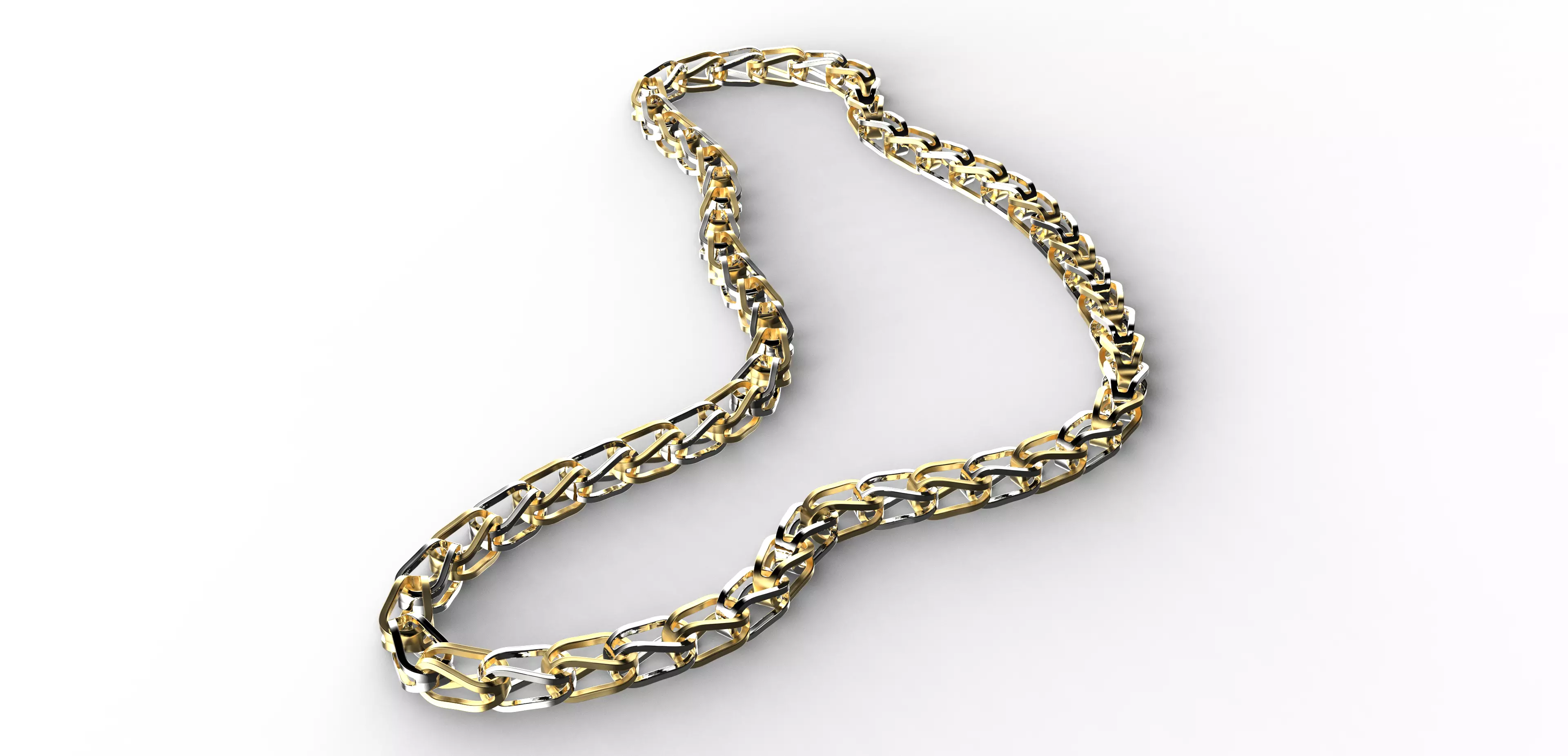 Bracelet-Chain two rings Free 3D model