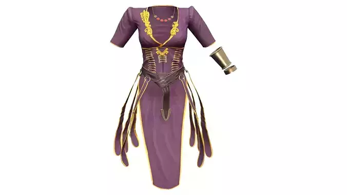 Full Medieval Fantasy Outfit Dress Bracelet Necklace Belt