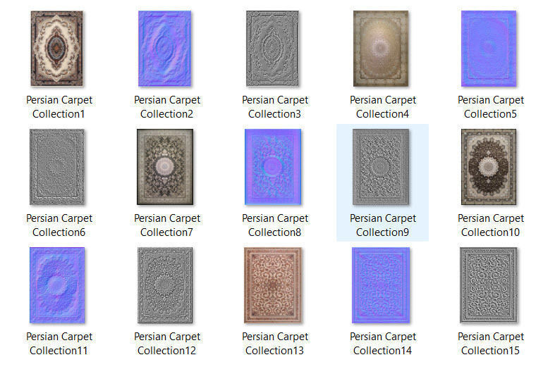 Persian Carpet Collection-vol9-4k texture Low-poly 3D model_3