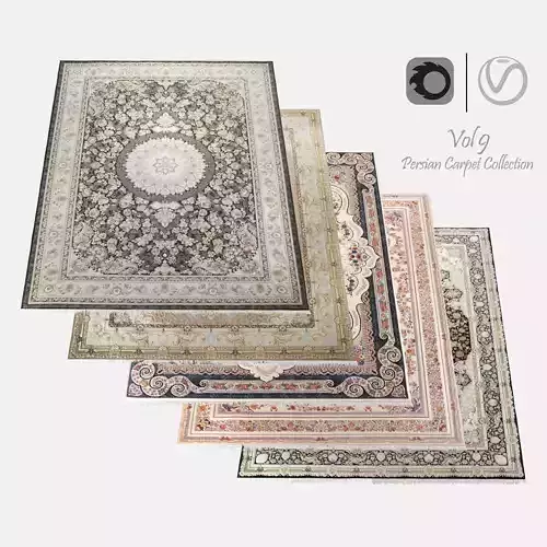 Persian Carpet Collection-vol9-4k texture Low-poly 3D model