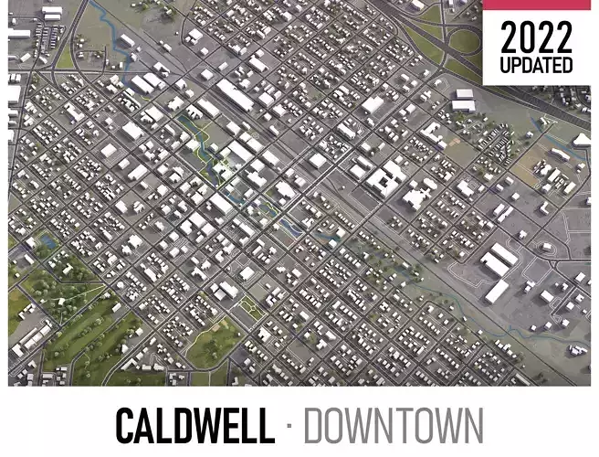 Caldwell Low-poly 3D model