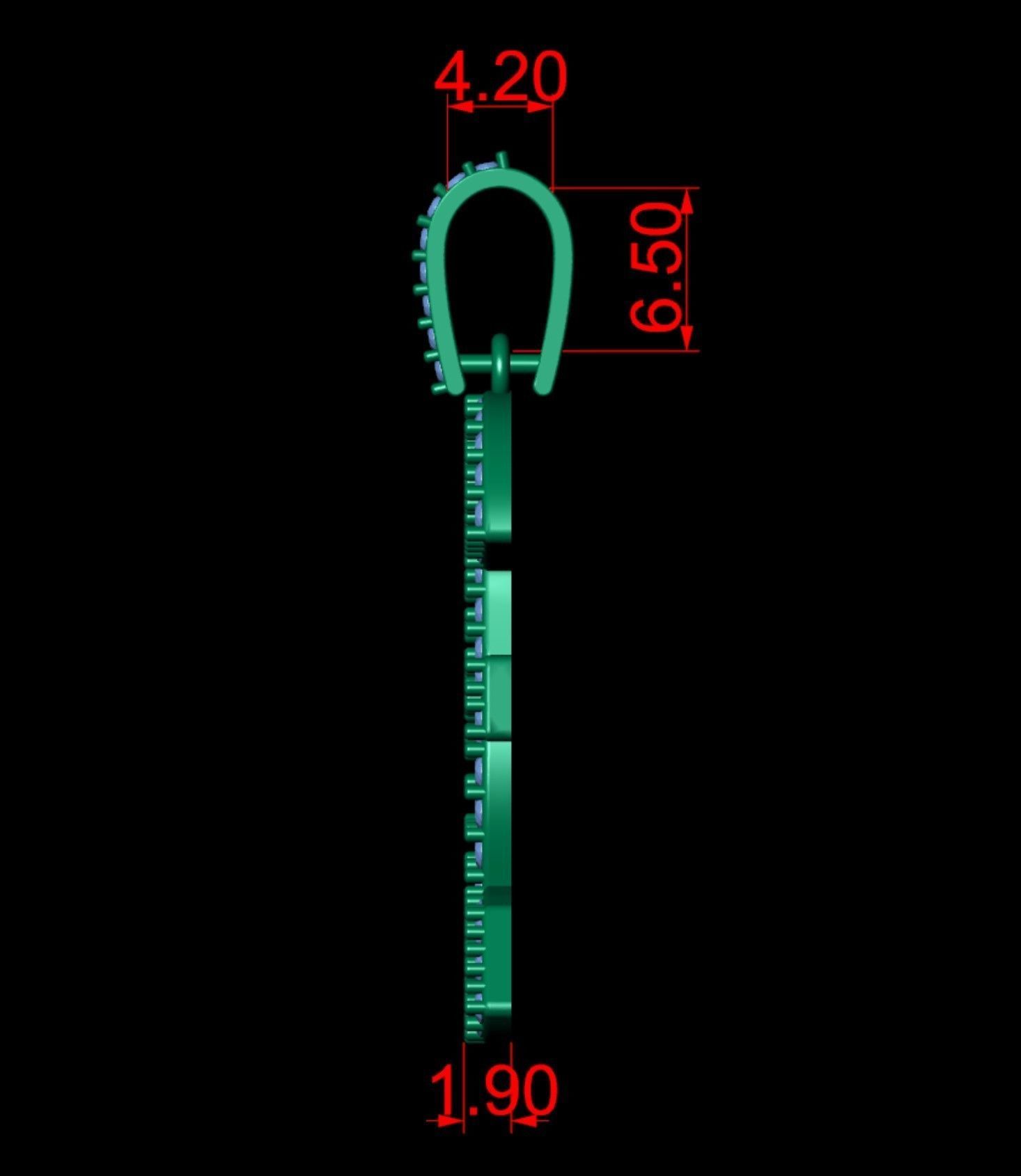  Currency Pound Diamond Pendant 3D print model_5