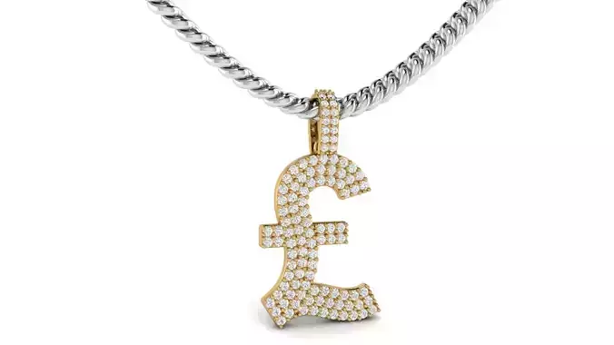  Currency Pound Diamond Pendant 3D print model