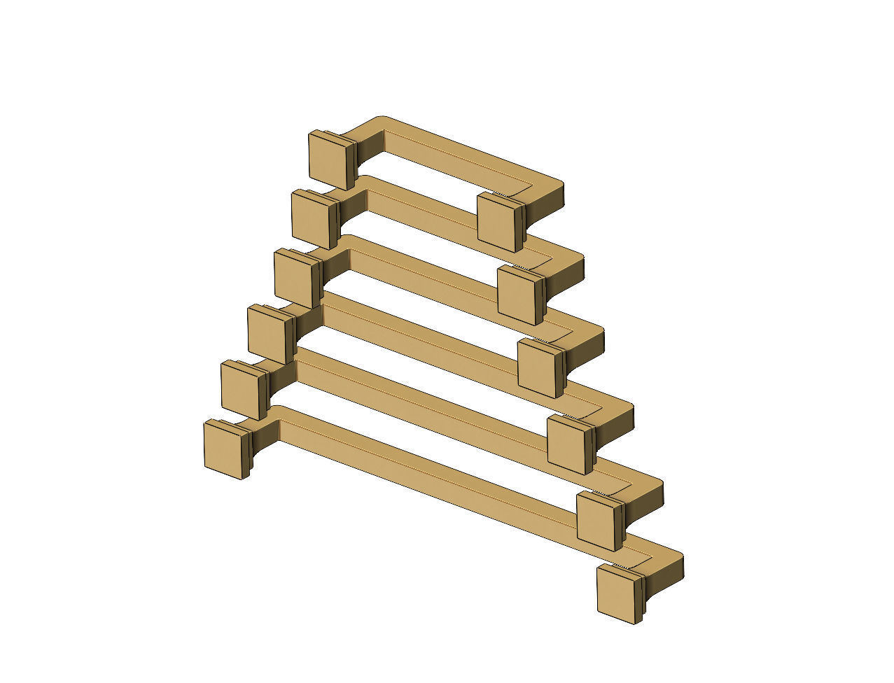 Cabinet drawer handle and pull N001 miniset 3D print model_2