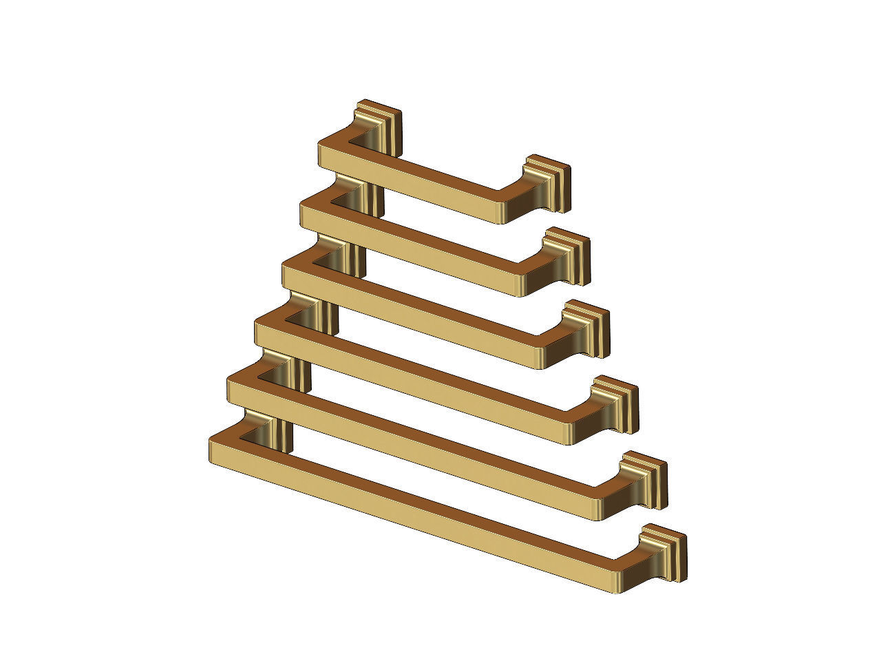 Cabinet drawer handle and pull N001 miniset 3D print model_1