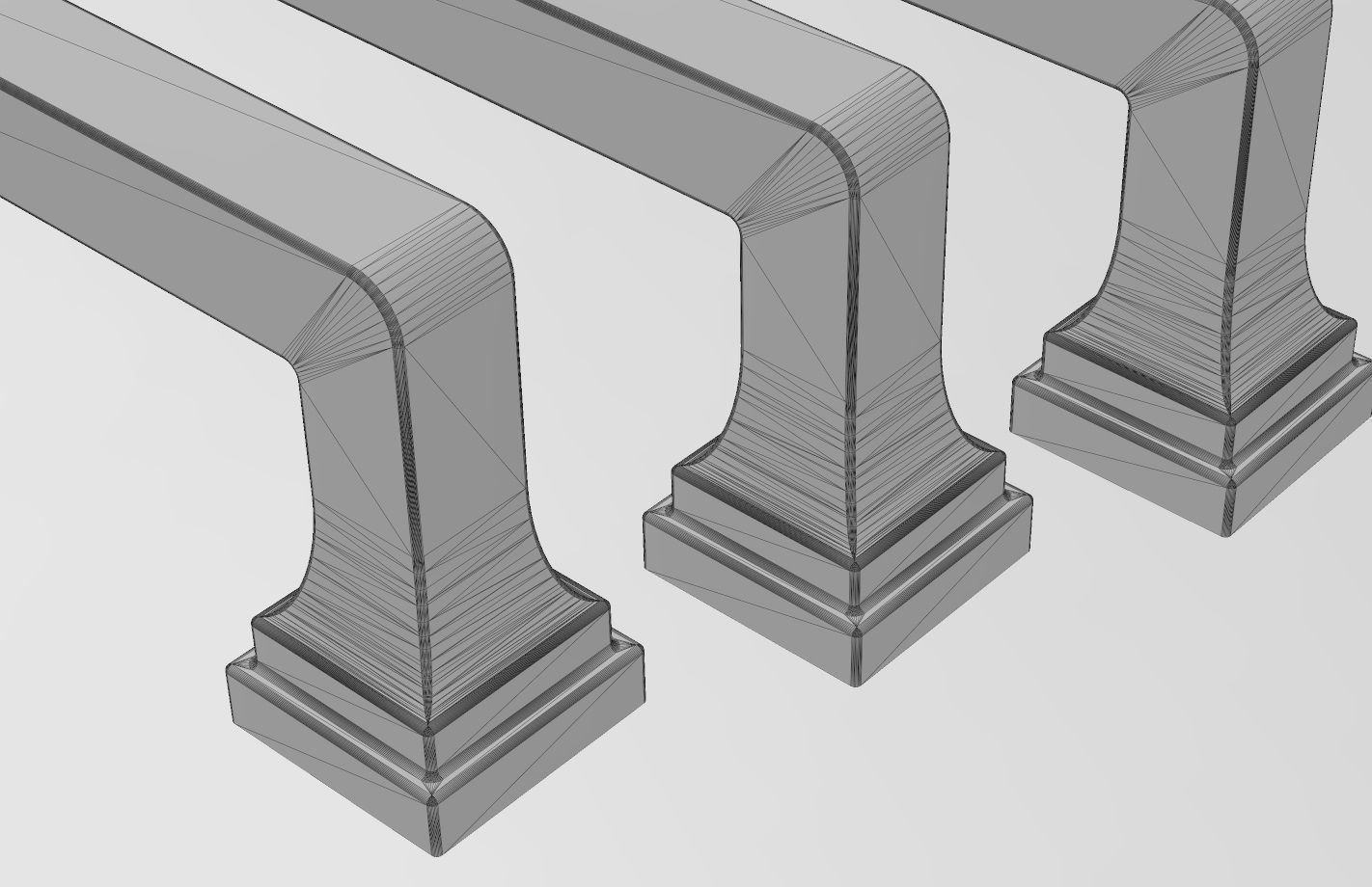 Cabinet drawer handle and pull N001 miniset 3D print model_14