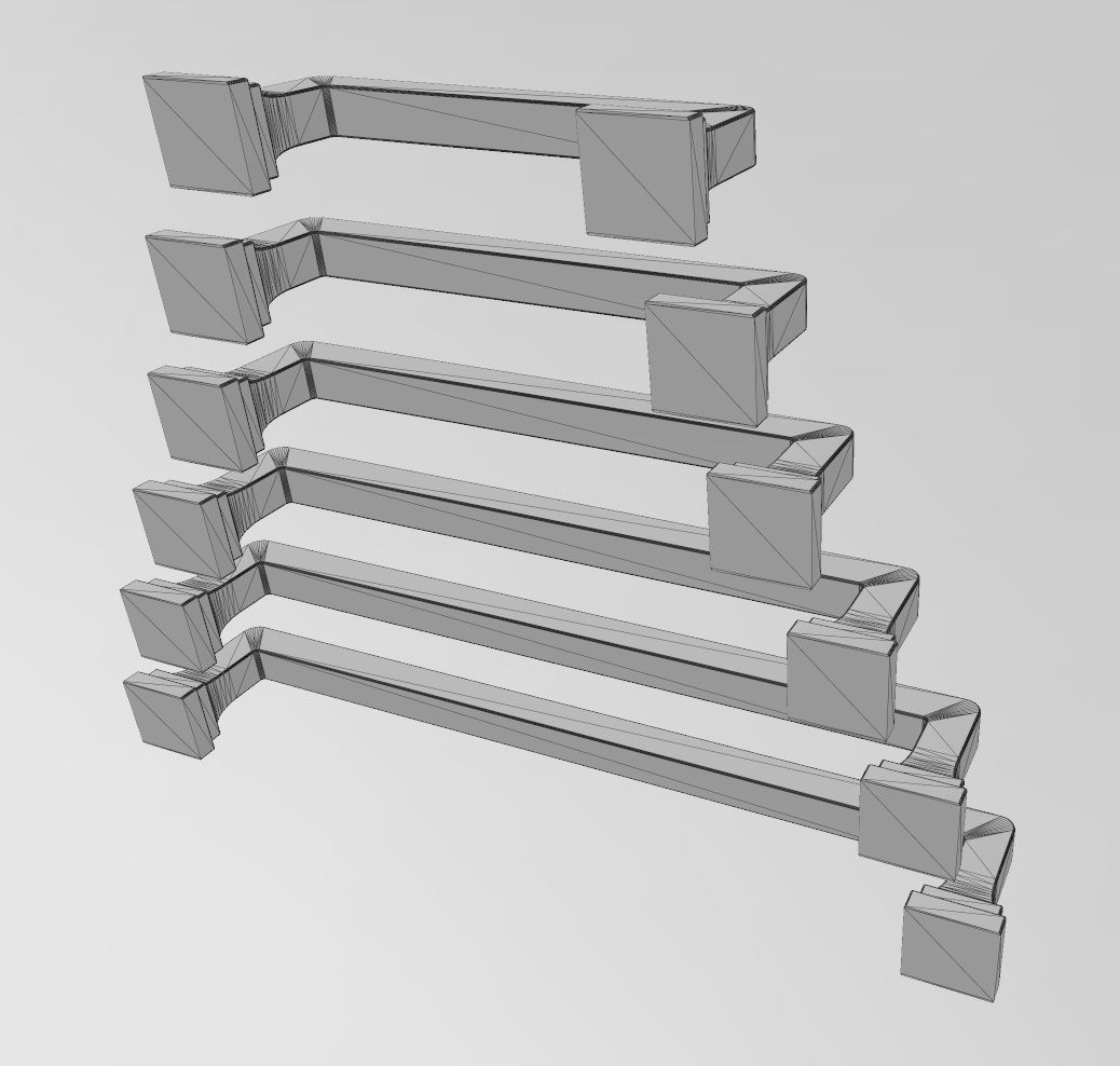Cabinet drawer handle and pull N001 miniset 3D print model_13