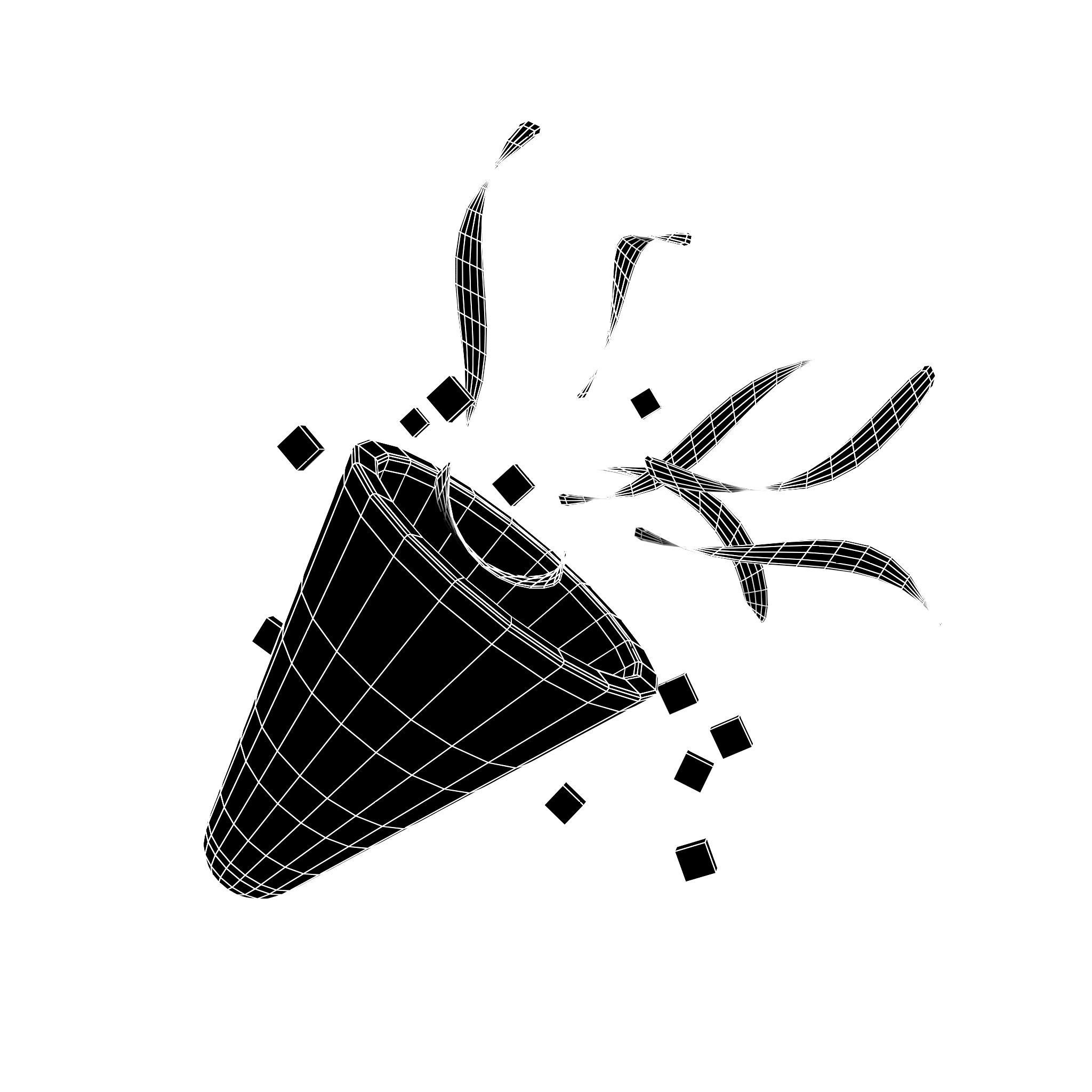 Party Popper v2 001 Low-poly 3D model_4