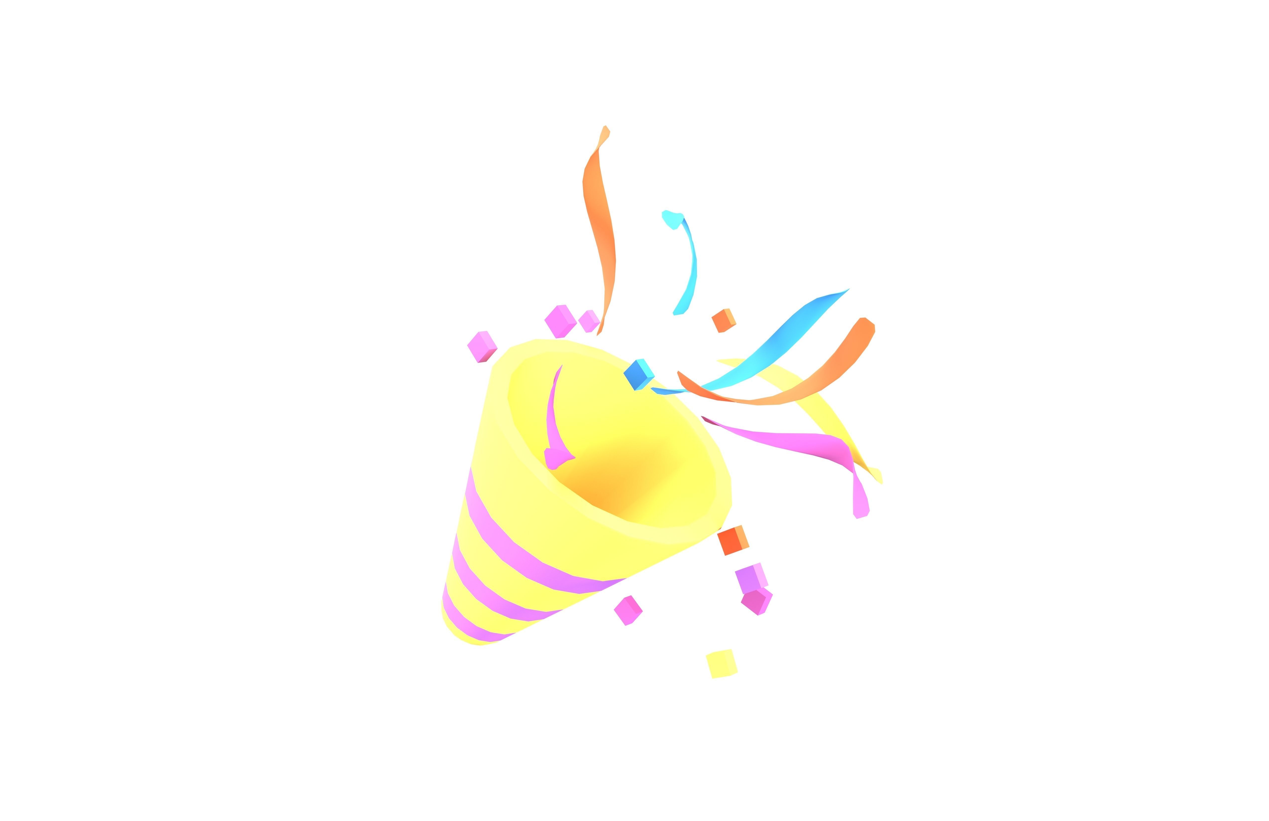 Party Popper v2 001 Low-poly 3D model_2