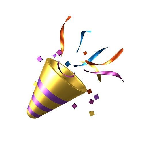 Party Popper v2 002 Low-poly 3D model