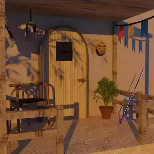 Porch with chairs and pots