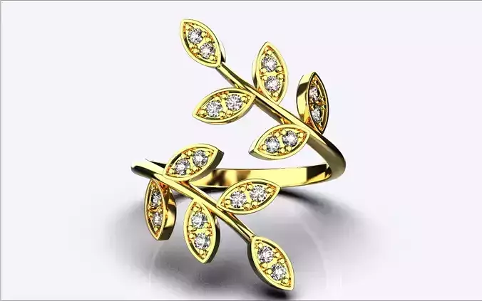  ring with leaves