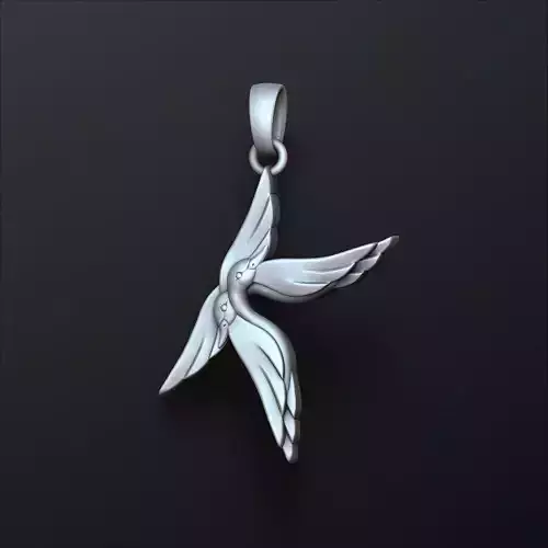 Bird Letter K Pendant