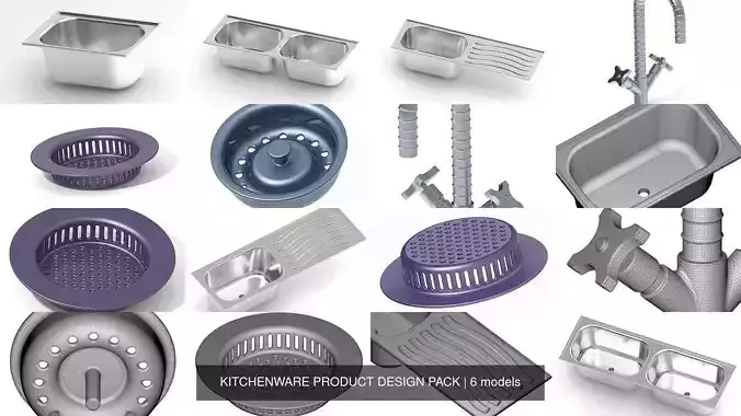 KITCHENWARE PRODUCT DESIGN PACK 3D Model Collection