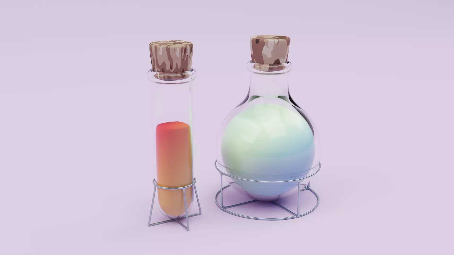 Lowpoly and Highpoly Potion Bottles Free low-poly 3D model