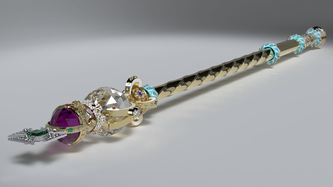 The Sovereigns Sceptre with Cross 3D model_4