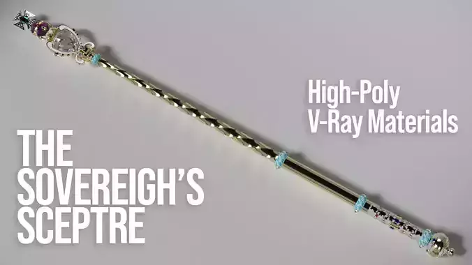 The Sovereigns Sceptre with Cross 3D model