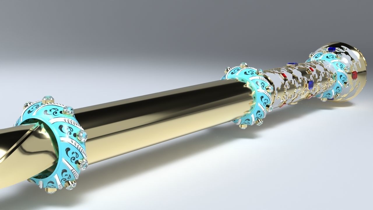 The Sovereigns Sceptre with Cross 3D model_8