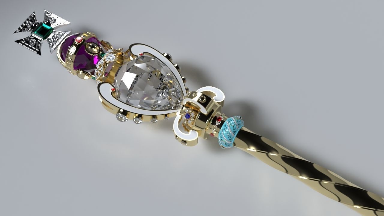 The Sovereigns Sceptre with Cross 3D model_2