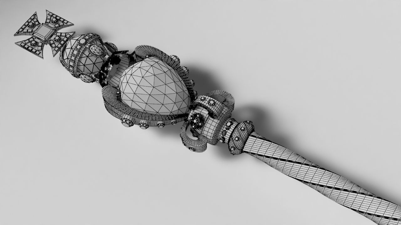 The Sovereigns Sceptre with Cross 3D model_3