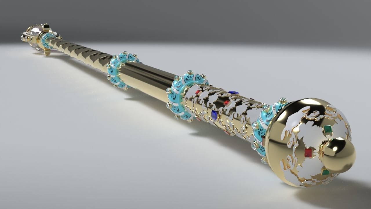 The Sovereigns Sceptre with Cross 3D model_6