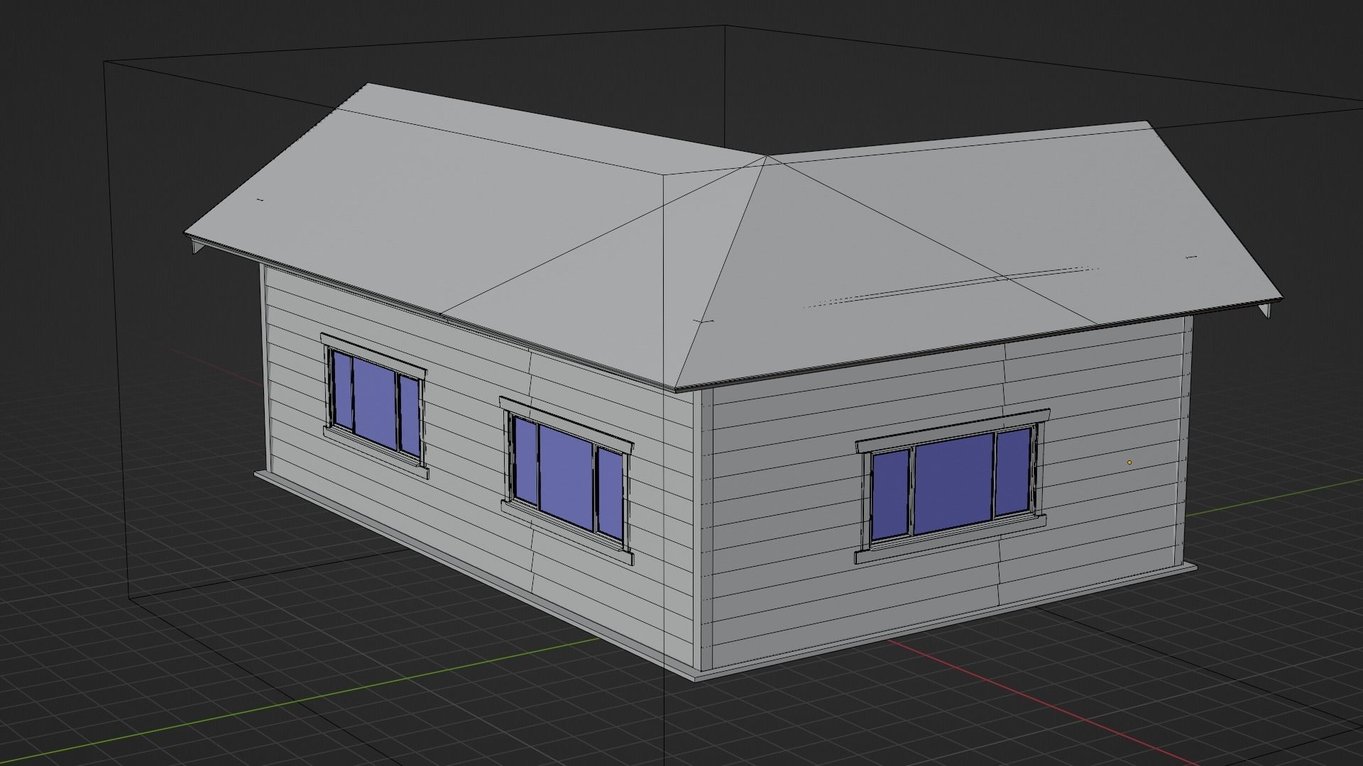 Simple Wooden House 3D model_5