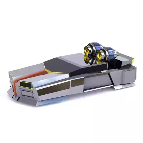 3D model of scifi jet car 3D model