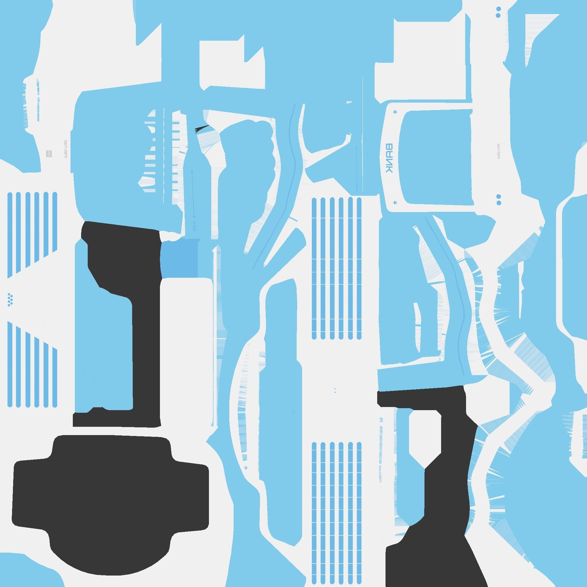 SciFi Bank A01 White Blue - Sci Fi Exterior Design Low-poly 3D model_22