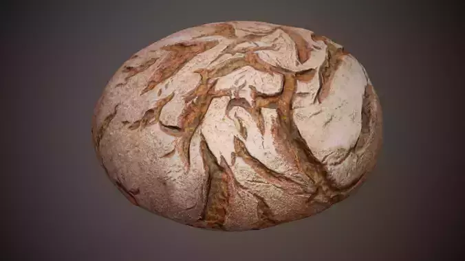 Rustic Sourdough Bread Low-poly 3D model