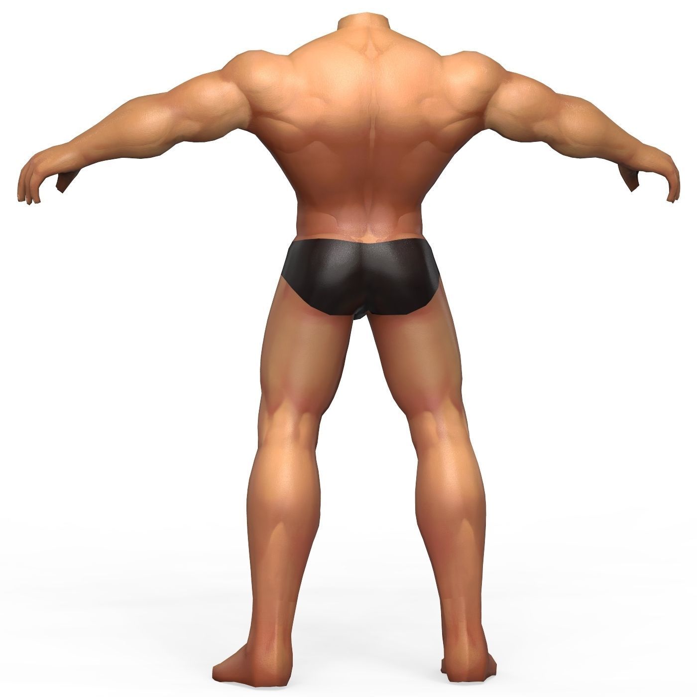 Male Body Base Mesh Low-poly 3D model_2