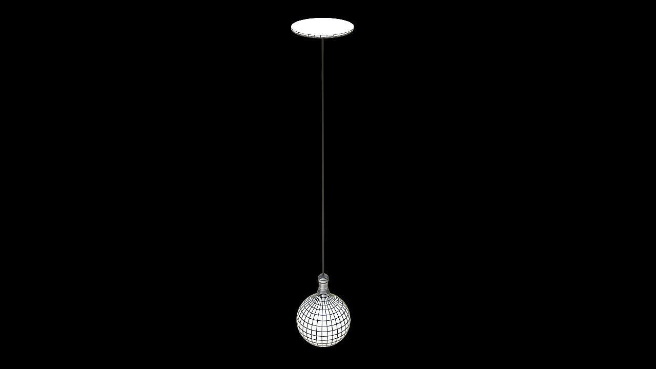 vintage hanging single bulb 3D model_5