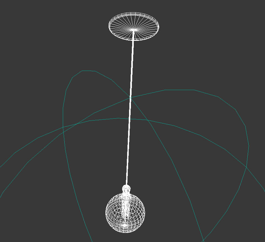 vintage hanging single bulb 3D model_11