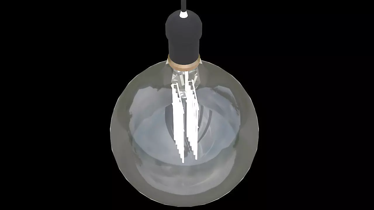 vintage hanging single bulb 3D model_0