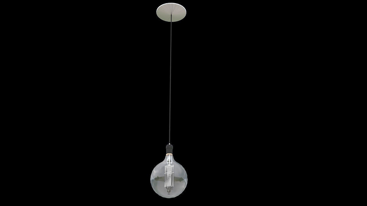 vintage hanging single bulb 3D model_3