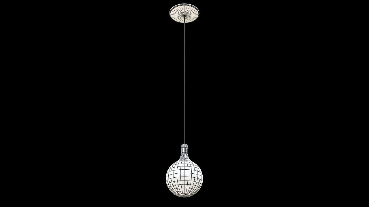 vintage hanging single bulb 3D model_8